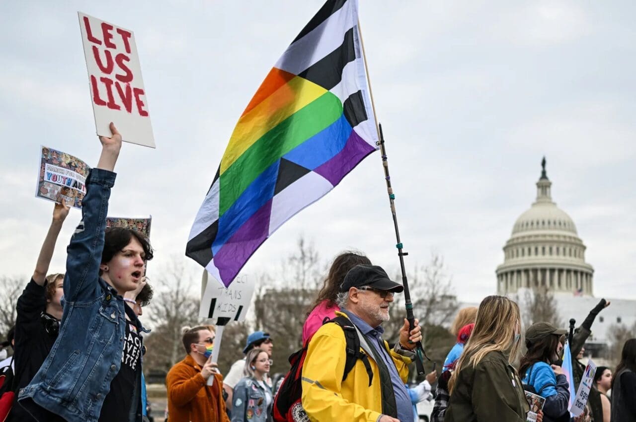 An LGBTQA+ rights march in Washington, D.C. on March 31, 2023.