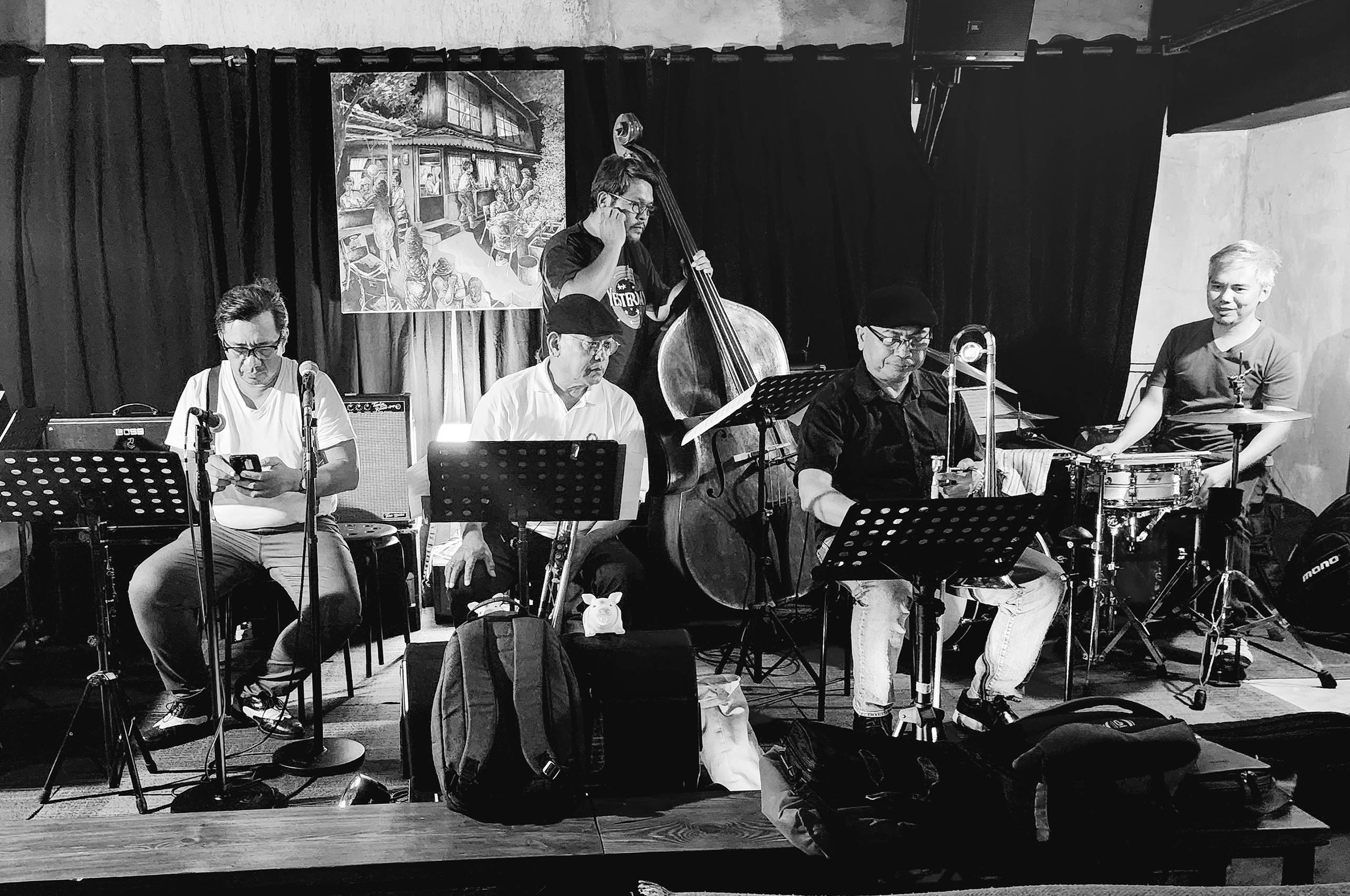 A band playing in Tago Jazz