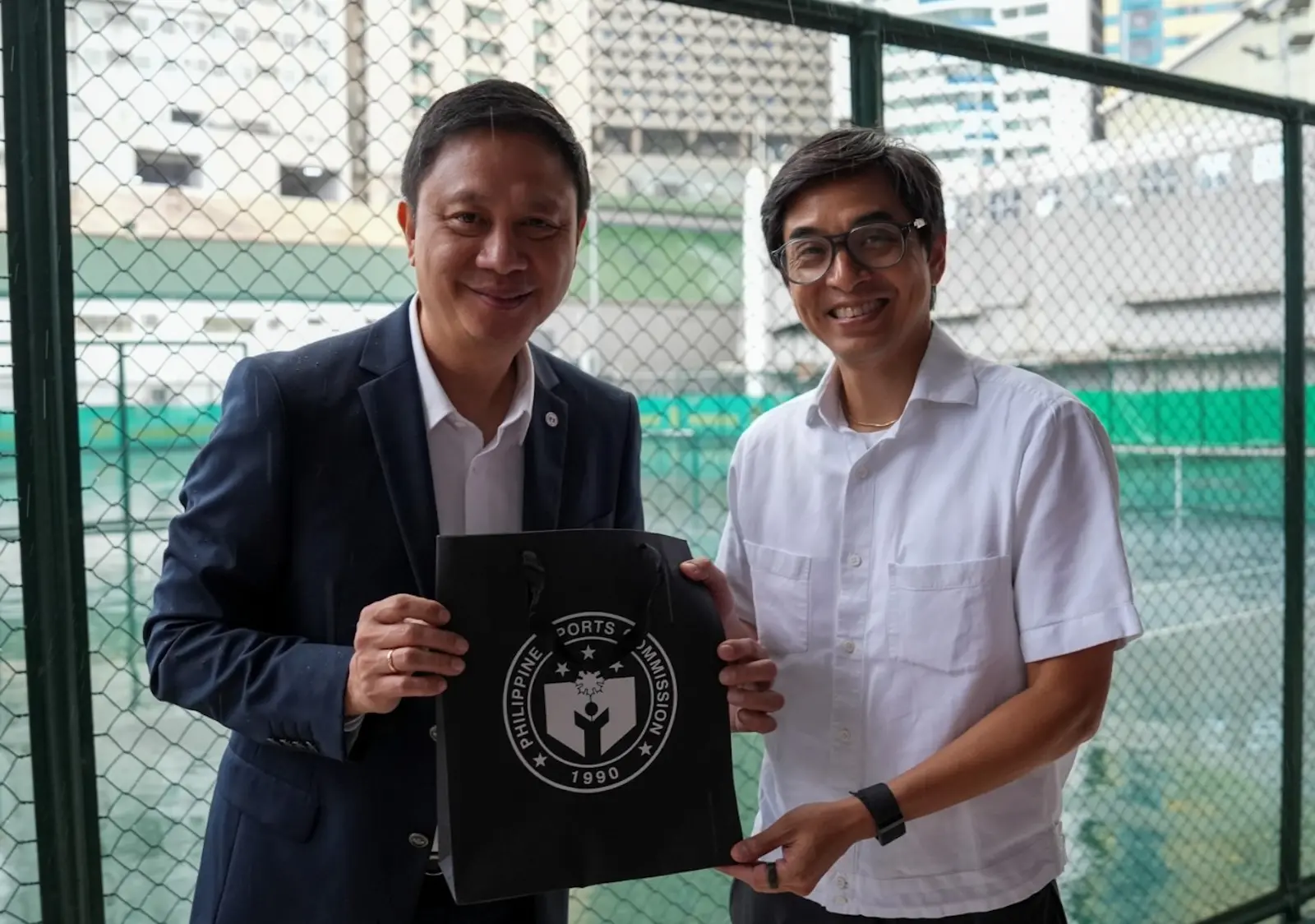 Navotas Mayor and Philippine Tennis Association PHILTA Secretary-General John Rey Tiangco and Philippine Sports Commission PSC Chairman Patrick Gregorio PSC facebook